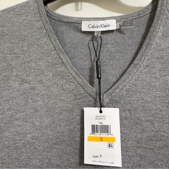 NWT CALVIN KLEIN V-NECK RUFFLE LONG SLEEVE LIGHTWEIGHT KNIT SWEATER TOP SMALL - Picture 3 of 10